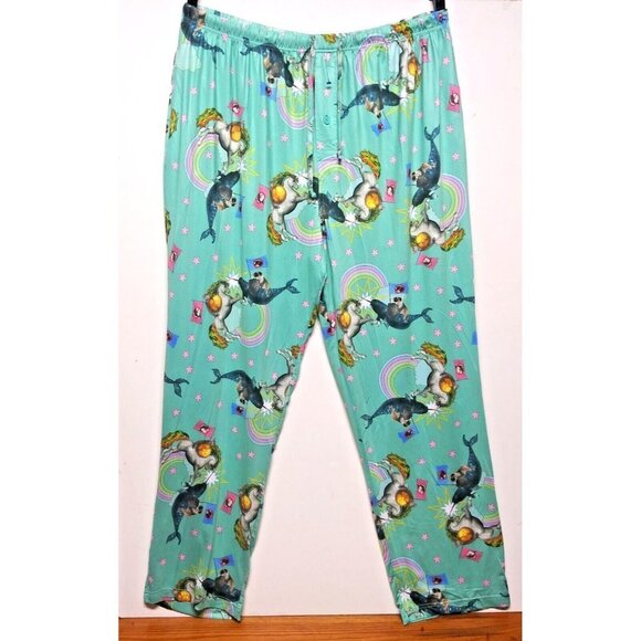Briefly Stated Other - Briefly Stated Lounge Pants Mens XXL Pajamas PJs stretch waist Unicorn Dog Whale